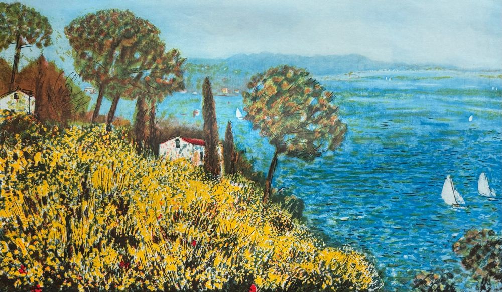 Офорт Cascella - Ginestre in riva al mare