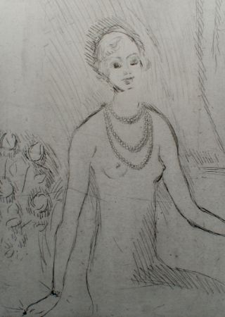 Гравюра Van Dongen - Girl with a pearl necklaces