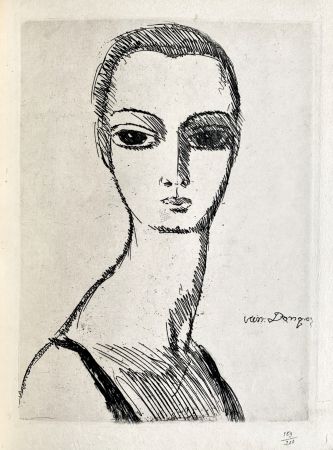 Гравюра Van Dongen - Girl with swans neck