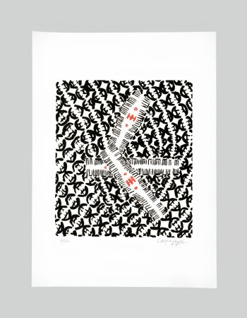 Литография Capogrossi - Giuseppe capogrossi (1900–1972) - Lithography on Fabriano paper - 1957