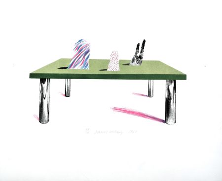 Литография Hockney - Glass Table with Objects