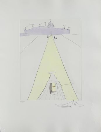 Офорт Dali - God, Time, Space, and the Pope