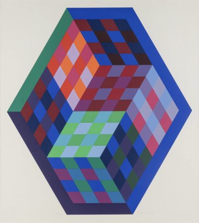 Сериграфия Vasarely - Gordes Tridim