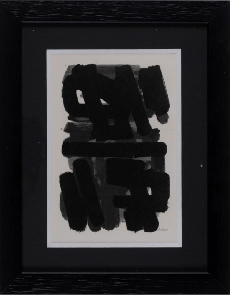 Трафарет Soulages (After) - Gouaches et gravures (D), 1957 - Framed!