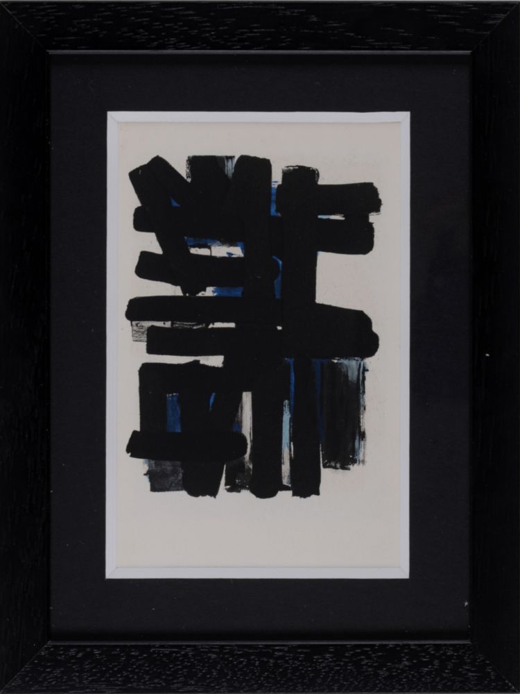 Трафарет Soulages (After) - Gouaches et gravures (F), 1957 - Framed!