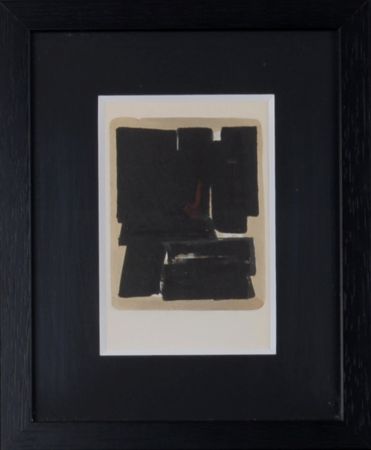 Трафарет Soulages (After) - Gouaches et gravures (H), 1957 - Framed!