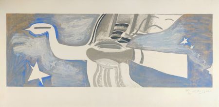 Литография Braque - Grand oiseau bleu 