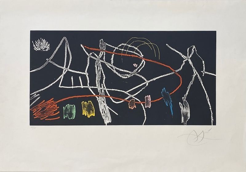 Офорт И Аквитанта Miró - Gravures pour une exposition 