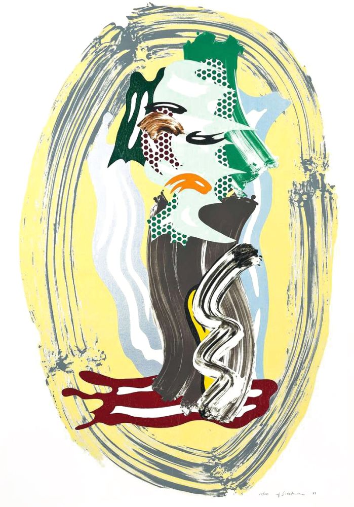Литография Lichtenstein - Green Face, from Brushstroke Figures Series