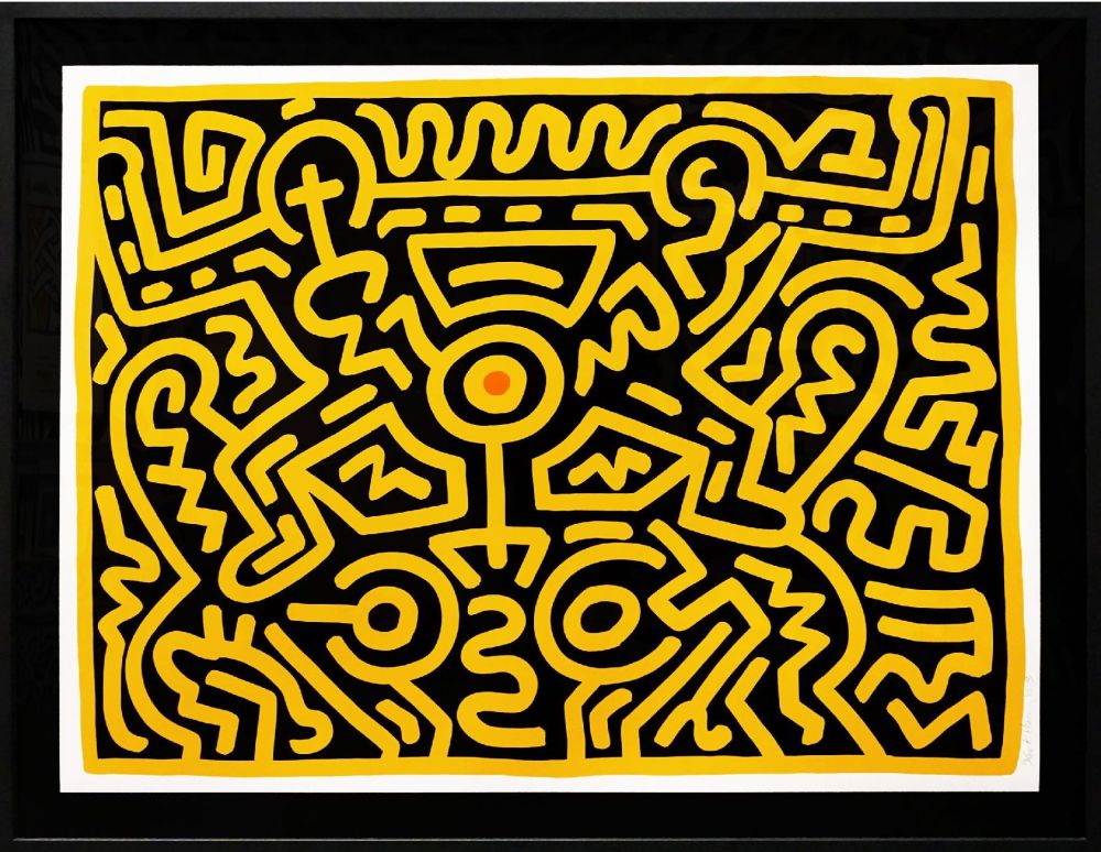 Сериграфия Haring - Growing 4