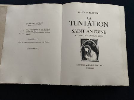 Литография Redon - Gustave Flaubert - La Tentation de Saint Antoine