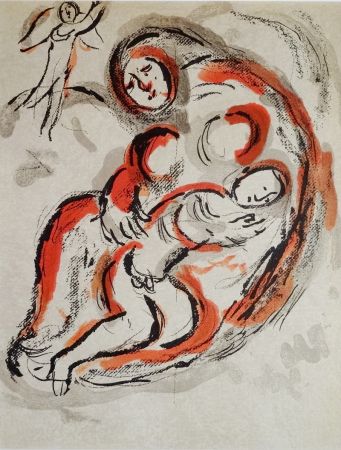 Литография Chagall - Hagar dans le désert
