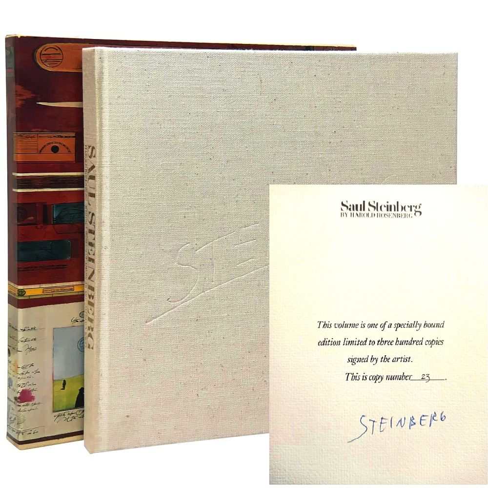 Иллюстрированная Книга Steinberg -  Hand-Signed artbook, New York 1978 - Saul Steinberg [Signed, Limited] Steinberg, Saul (art) and Harold Rosenberg (text)
