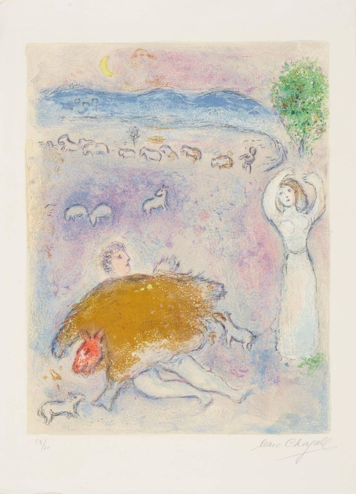 Литография Chagall - (handsigned) La Ruse de Dorcon, from Daphnis et Chloé