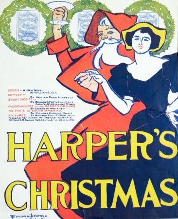 Литография Penfield - HARPERS CHRISTMAS 1895