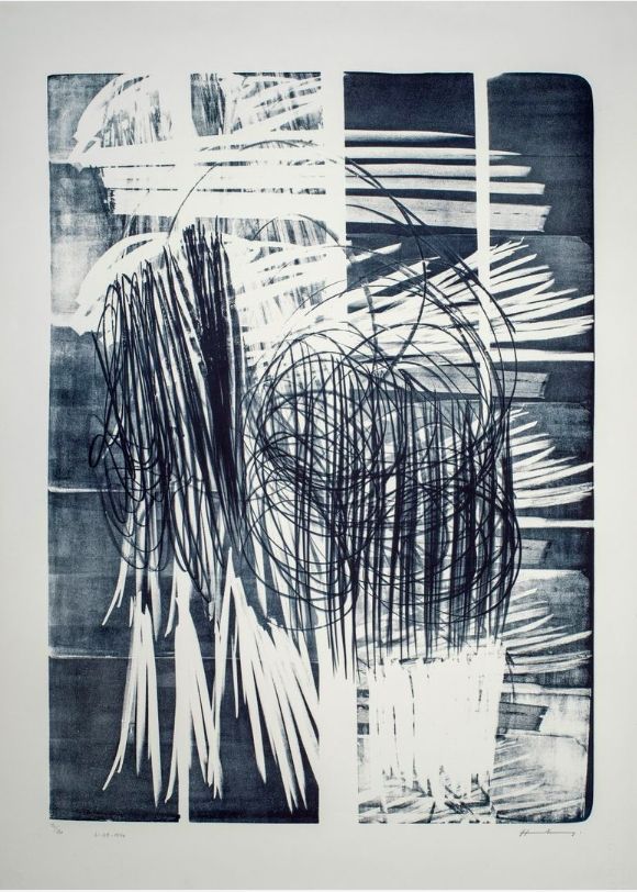 Нет Никаких Технических Hartung - Hartung Hans (1904-1989)  L-16B-1974  Lithographie en noir
