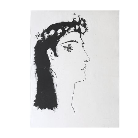 Гравюра Picasso - Head of a Woman Crowned with Flowers