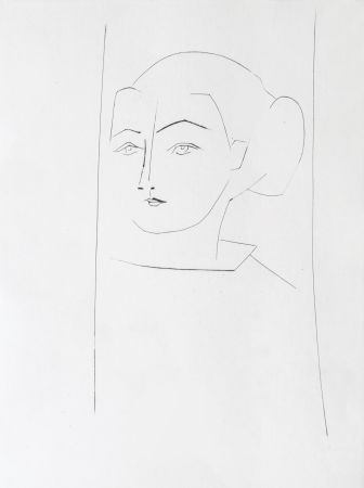 Гравюра Picasso - Head of a Woman Wearing her hair in a Chignon