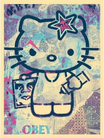Сериграфия Fairey - Hello Kitty - Blue