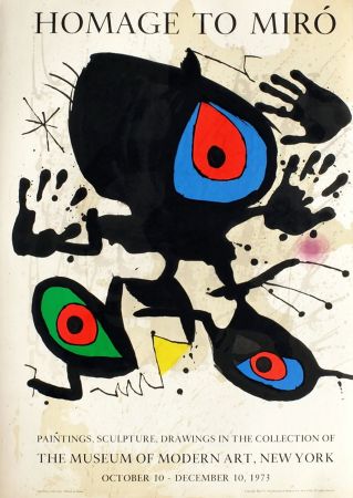 Нет Никаких Технических Miró - HOMAGE TO MIRO. Expo au MoMA de New York. 1973. Affiche originale.