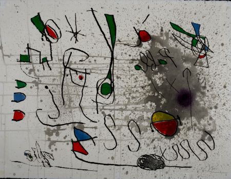 Гравюра Miró - Homage to Picasso, 1972 - Hand-signed