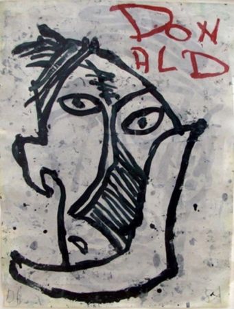 Нет Никаких Технических Baechler - Homage to Picasso is a acrylic and collage painting on paper