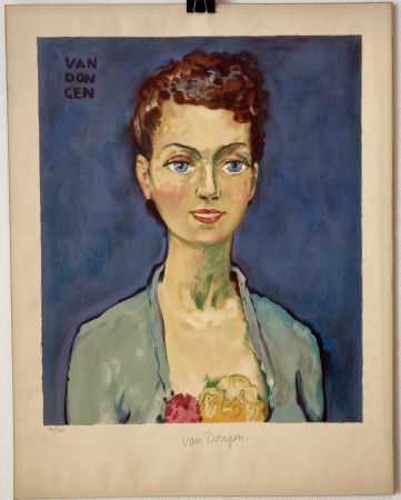 Литография Van Dongen - Hommage à Marie-Claire - Circa 1950