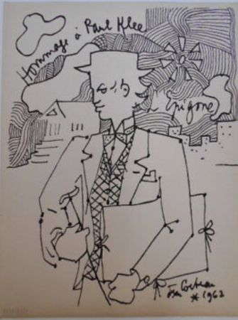 Литография Cocteau - Hommage à Paul Klee