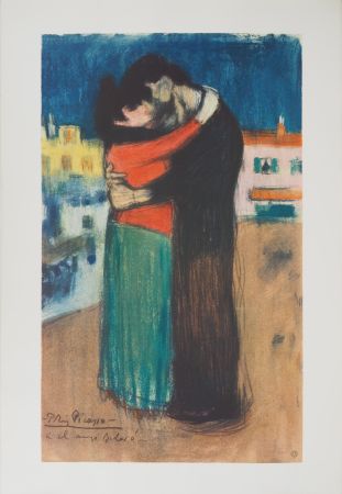 Литография Picasso - Hommage à Toulouse-Lautrec : Couple amoureux