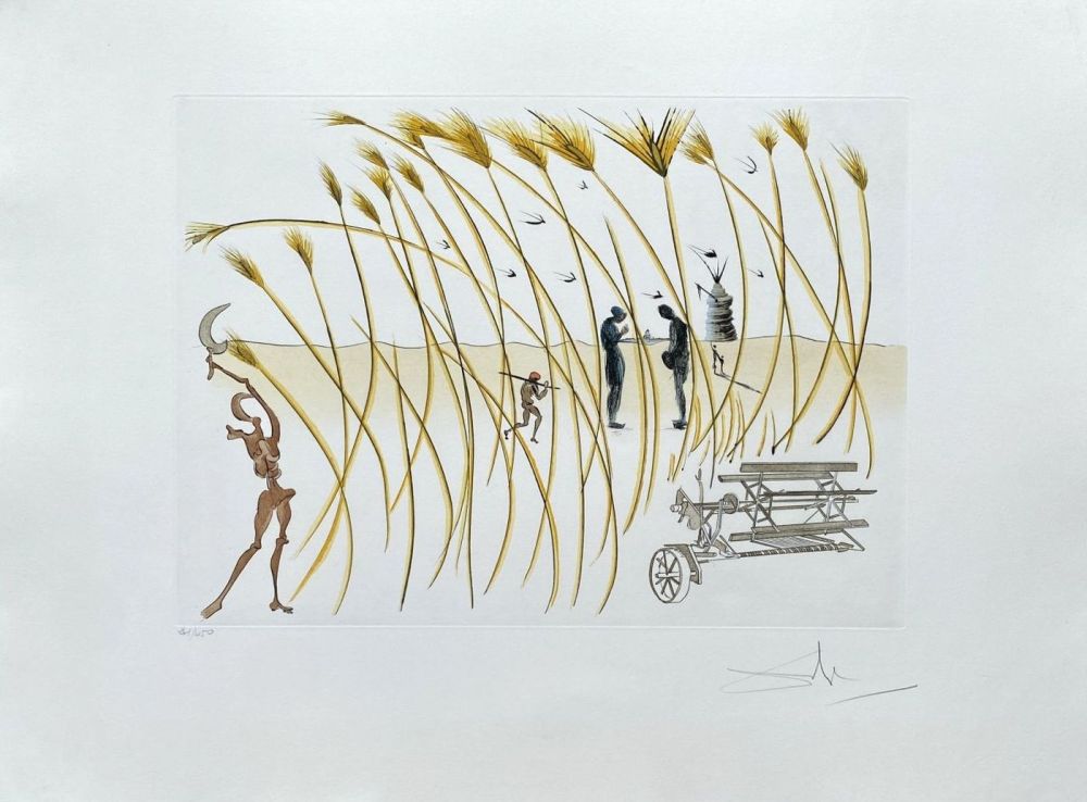 Гравюра Dali - Hommage à Vinci : La moissonneuse