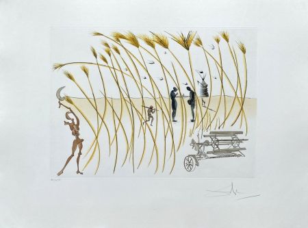 Гравюра Dali - Hommage à Vinci : La moissonneuse