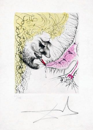 Гравюра Dali - Homme Baissant la Chaussure (Man Kissing Shoe)