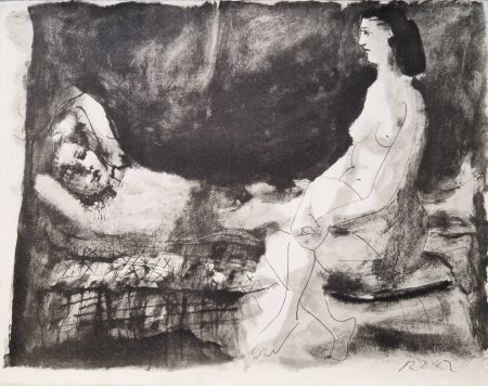 Трафарет Picasso - Homme couché et femme assise