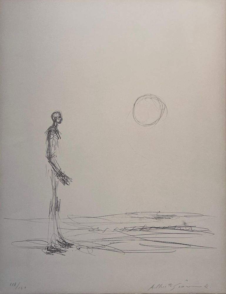 Литография Giacometti - Homme debout et Soleil 