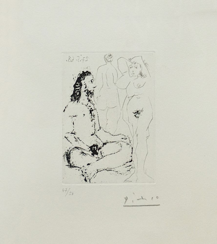 Гравюра Picasso - HOMME NU ASSIS EN TAILLEUR (BLOCH 1600)