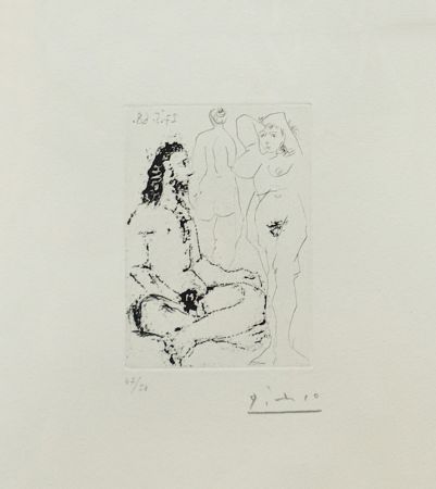 Гравюра Picasso - HOMME NU ASSIS EN TAILLEUR (BLOCH 1600)