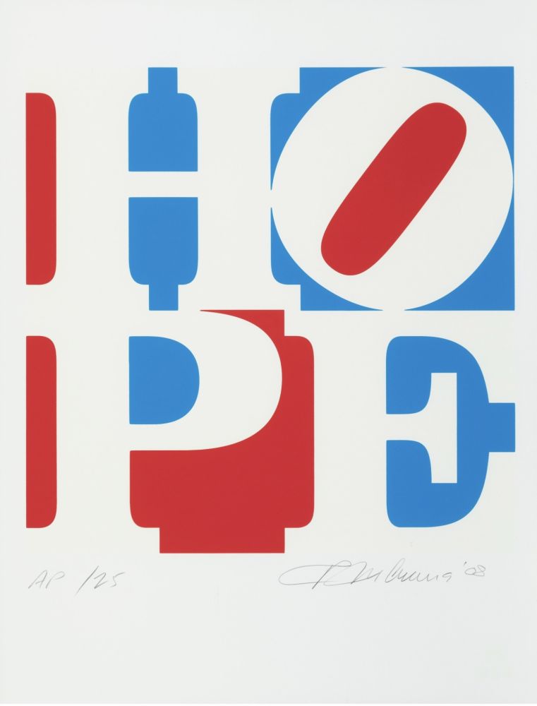 Сериграфия Indiana - Hope (Red, White, and Blue)