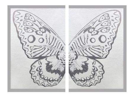 Многоэкземплярное Произведение Robierb - Hybrid Silver Butterfly ll on White