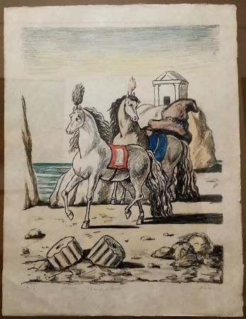 Литография De Chirico - I cavalli di Achille.