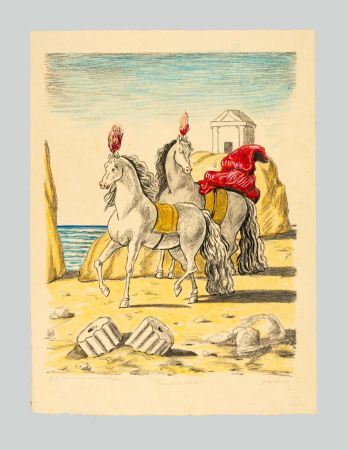 Литография De Chirico - I cavalli di Achille