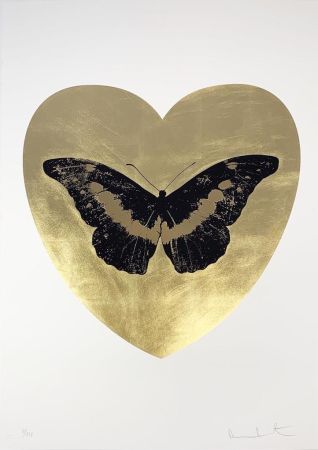 Сериграфия Hirst - I Love You - Gold Leaf/ Black/ Cool Gold