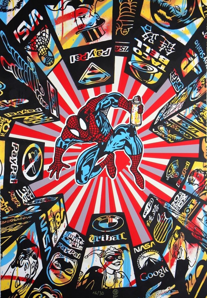 Сериграфия Speedy Graphito - I Spray My City (Spiderman)