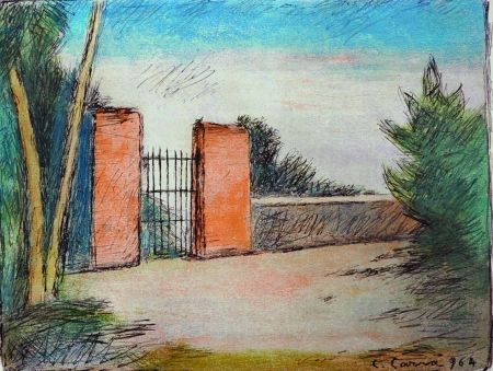 Литография Carra - Il cancello