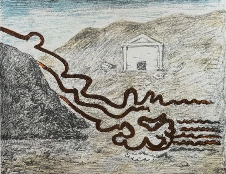 Литография De Chirico - Il fiume misterioso