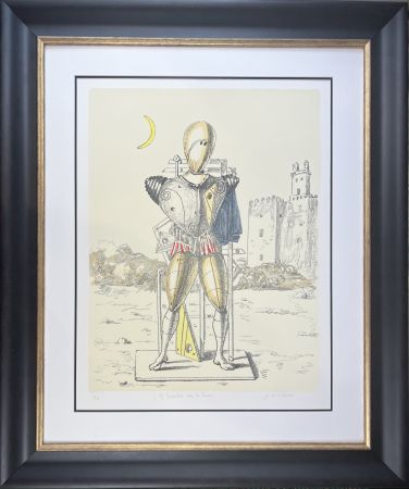 Литография De Chirico - Il Trovatore con la luna
