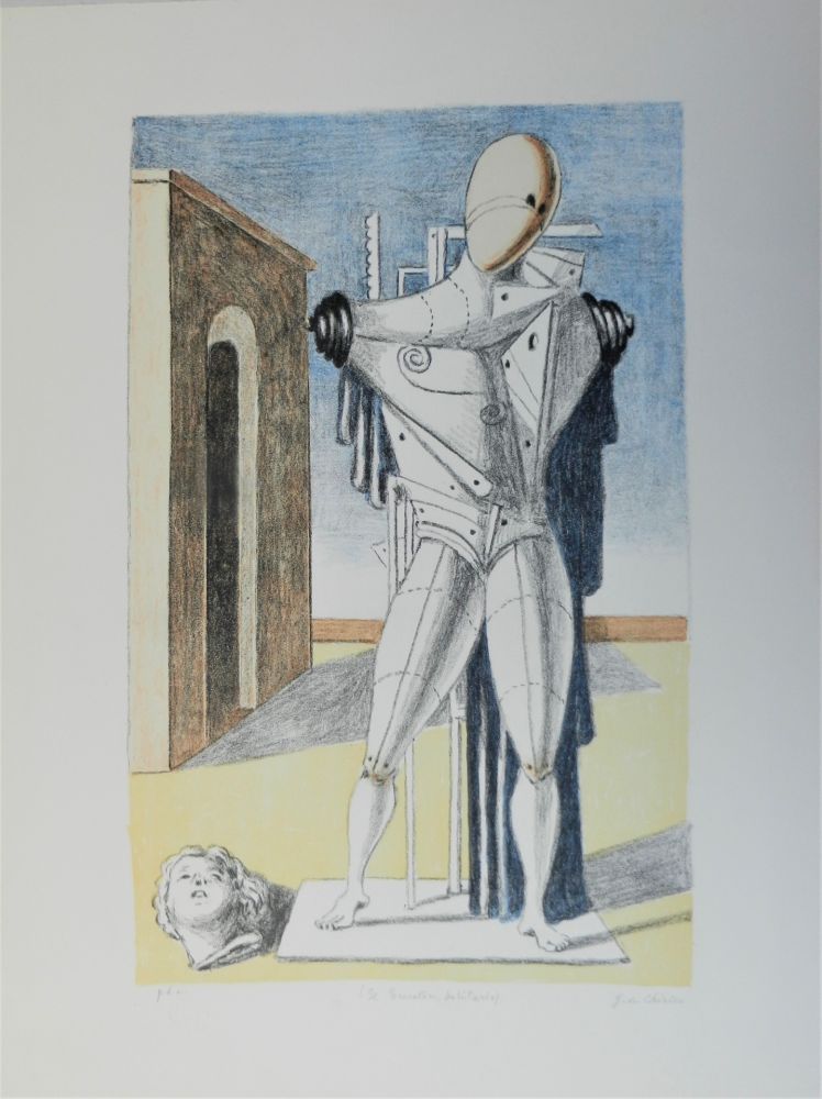 Литография De Chirico - Il trovatore solitario