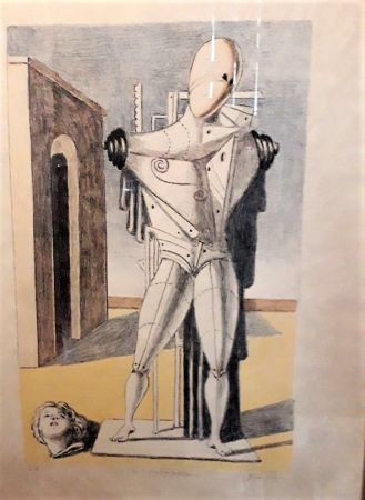 Литография De Chirico - Il trovatore solitario.