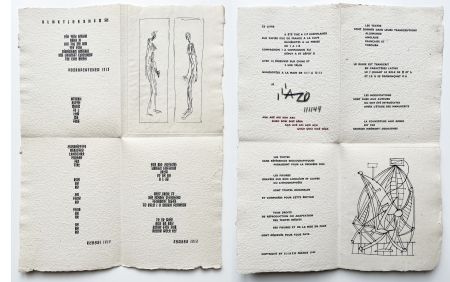 Иллюстрированная Книга Giacometti - ILIAZD (Ilia Zdanevitch, dit.)‎ ‎POÉSIE DE MOTS INCONNUS.‎ Gravures de Giacometti, Picasso, Matisse, Braque, Miro, Léger, Chagall, etc. (1949)