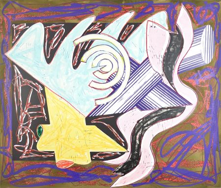 Литография Stella - Illustrations after El Lissitzsky’s Had Gadya Series: A Hungry Cat Ate Up the Goat, 1984