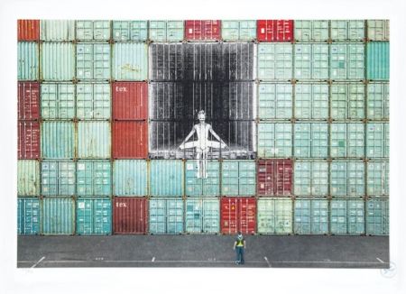Литография Jr - In the container wall, Le Havre, France, 2014